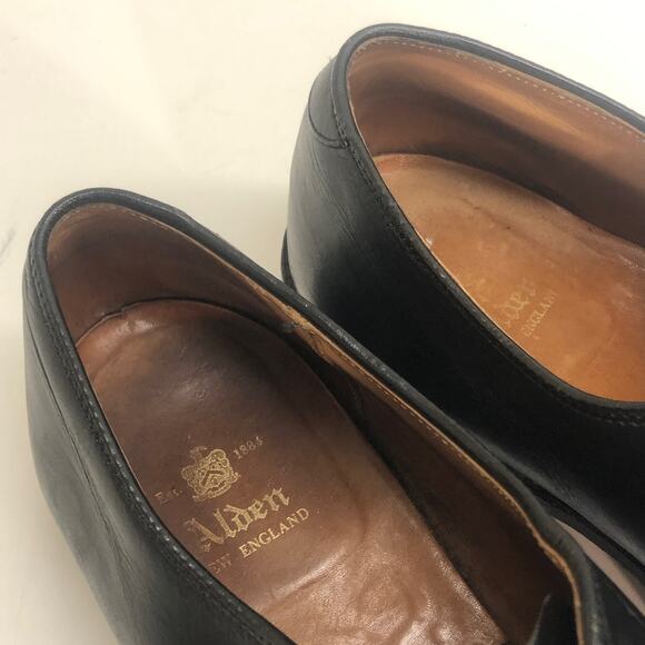 EXCELLENT Alden Men's 912 Oxford Black Calfskin U-Throat Men's Size 11.5 A/C - Picture 8 of 11